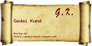 Gedai Kund névjegykártya